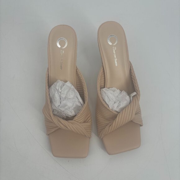 Journee Collection Women's Faux Leather Greer Mule Heels Nude Size 8.5 NWB - Picture 3 of 7